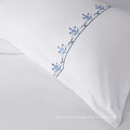 Floral pattern embroidered duvet cover set white cotton luxury hotel bedding set